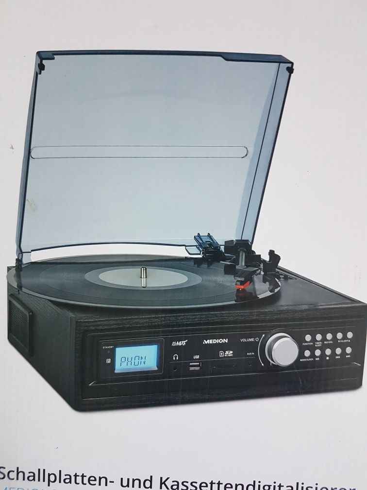 New Gramofon i odtwarzacz kaset z funkcją digitalizacji ,gwarancja