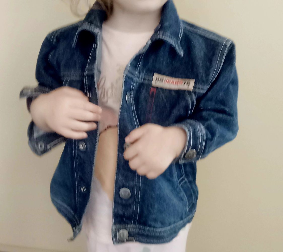 Wyprzedaż, Kurtka katana jeansowa okolo 92cm,18m-24m super aplikacja R