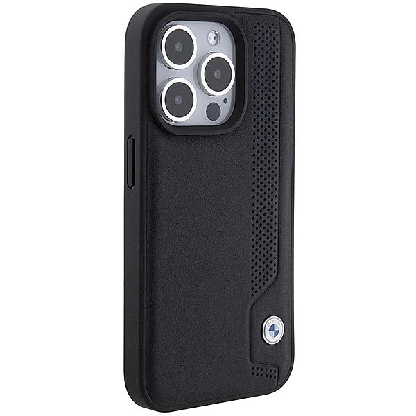 Etui BMW Leather Blue Dots na iPhone 15 Pro Max - czarne
