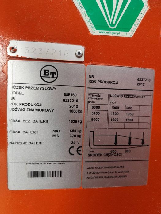 Електричний штабелер Toyota BT SSE160