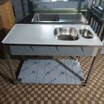 Zlew gastronomiczny wzmocniony z blatem roboczym 120x60x85 z półką