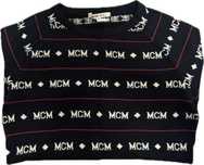 MCM Légère Vintage M – damski sweter, czarny, wzór all-over logo