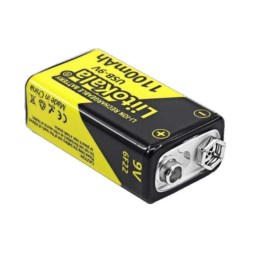 2024 Аккумулятор Liitokala Крона 9v Li-Ion 1100mAh USB type-C 6F22