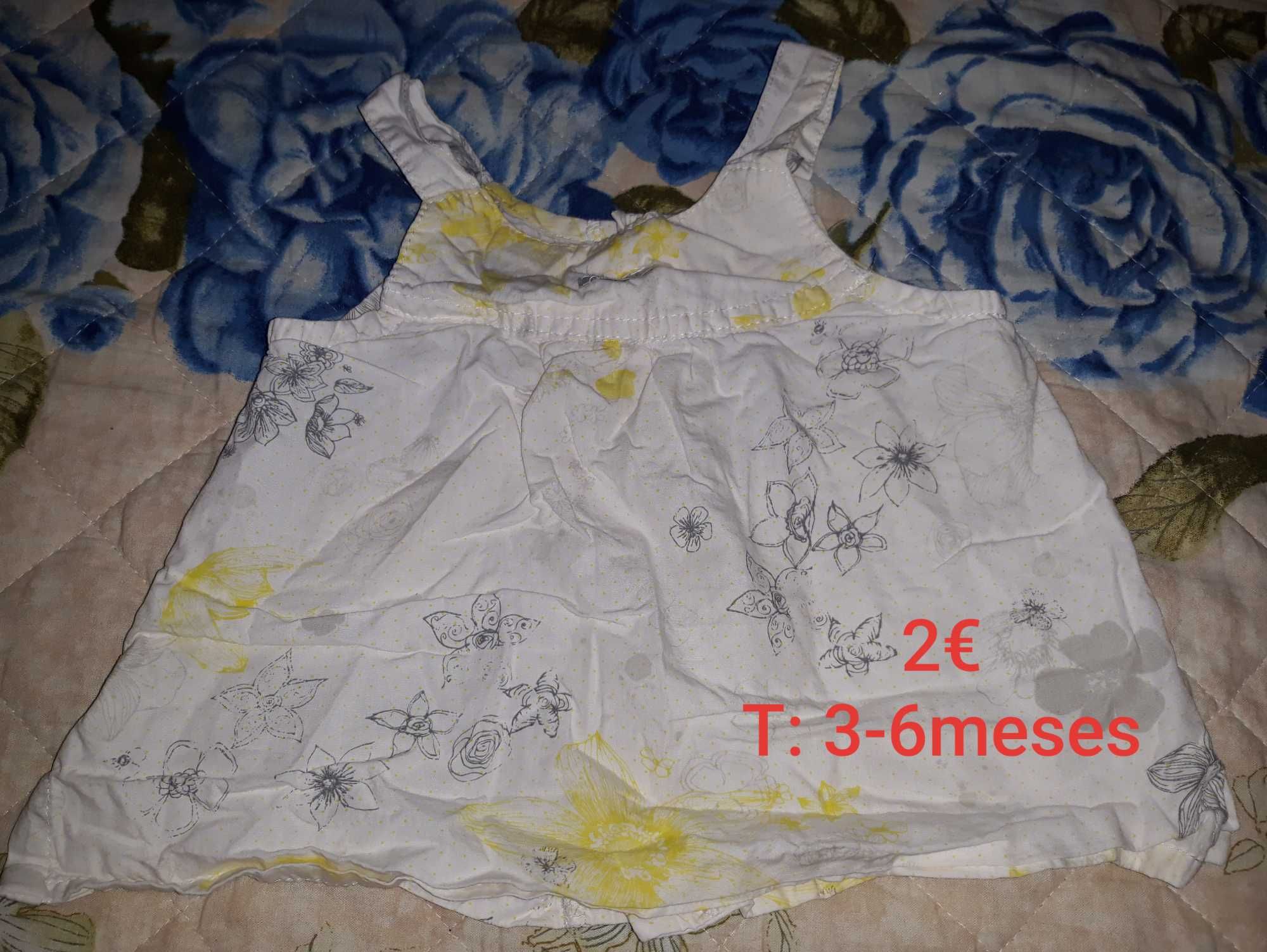 Roupa de menina, tamanho 3 a 6 meses.