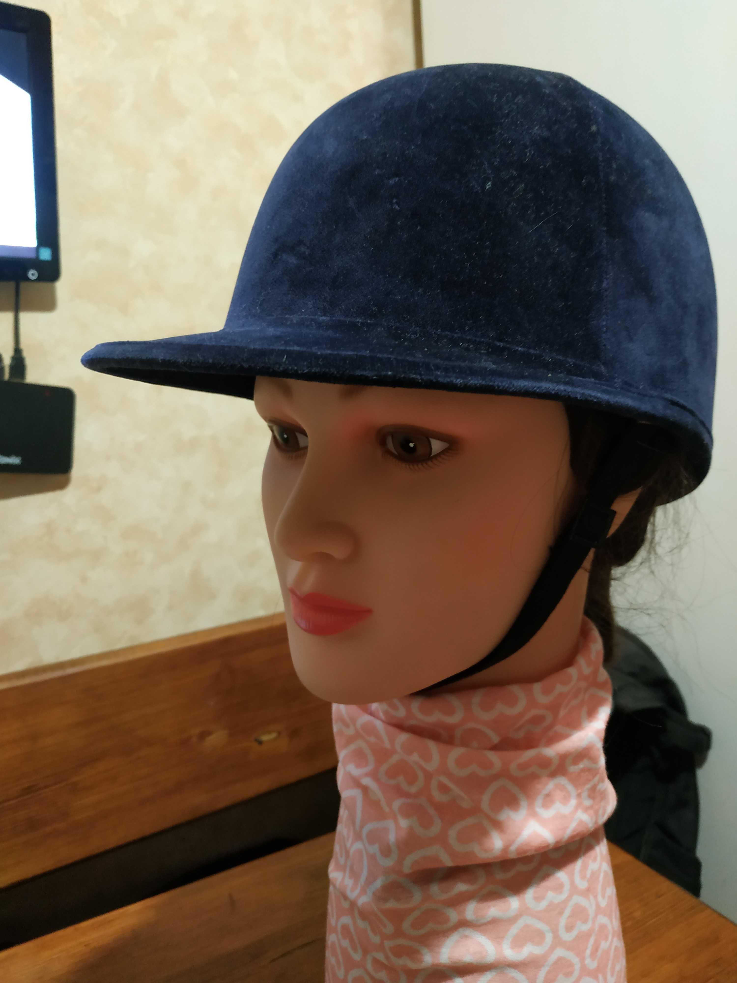 Синій шолом оксамит для верхової їзди failsworth leisure headwear 55см