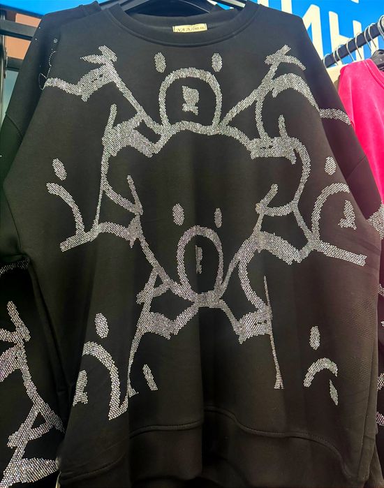 Світшот,кофта,худі оверсайз з камінцями XL,2XL,3XL,4XL розміри