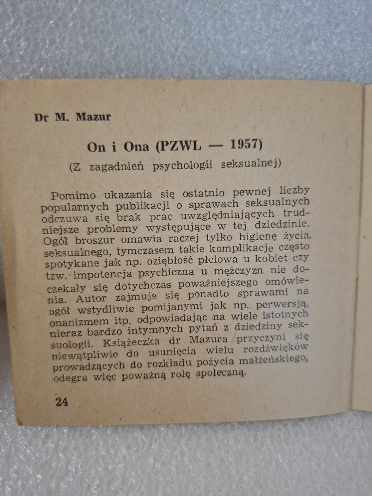 Kalendarzyk płodności kobiety 1958r