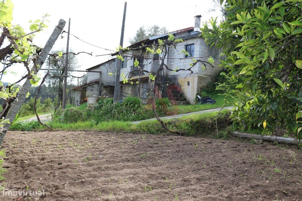 Moradia T2 para restaurar em lote de terreno com 4.049 m2 em Fervença,