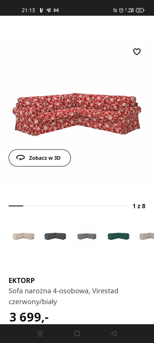 Kanapa narożna ektrop ikea