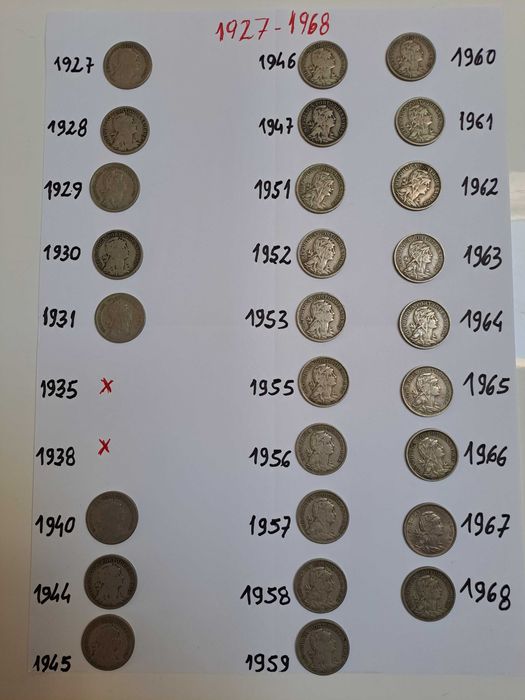 50 Centavos de 1927 a 1968