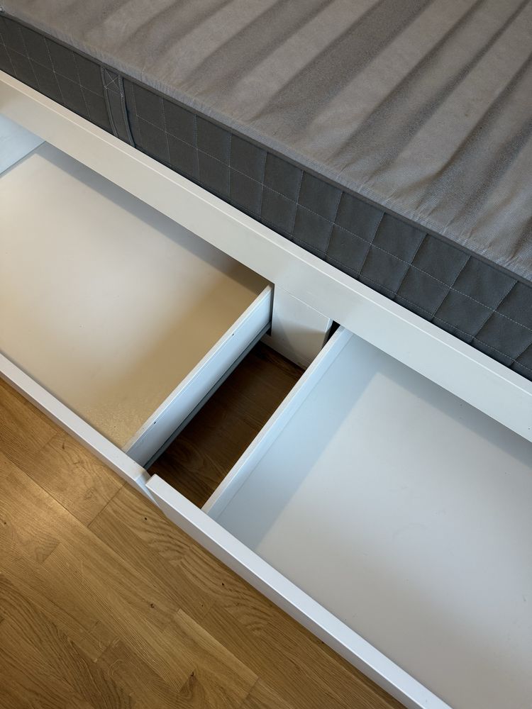 Łóżko białe IKEA 80x200cm - pomieści 2 materace