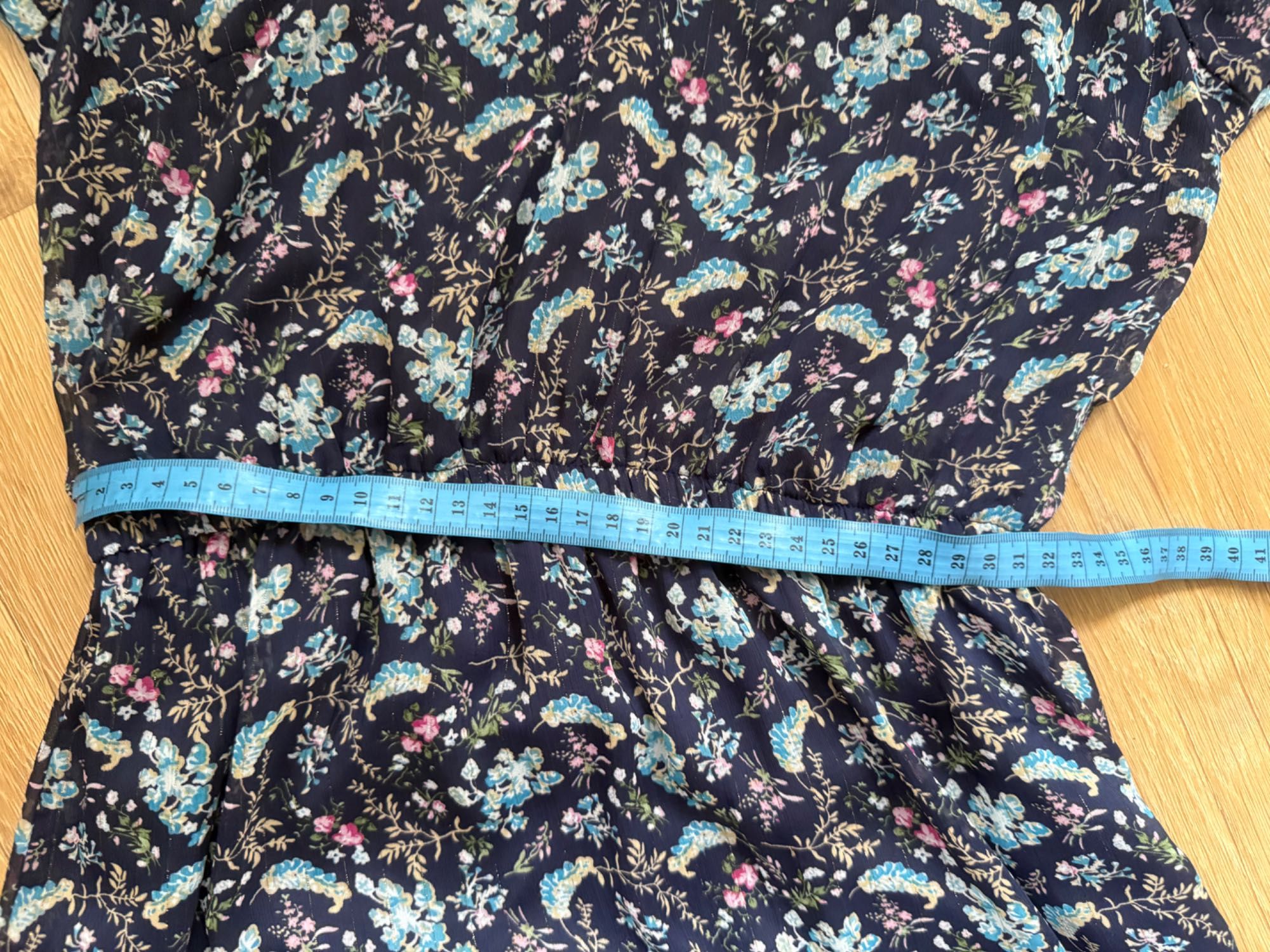Zwiewna sukienka w kwiatki midi na podszewce Vintage XS/S