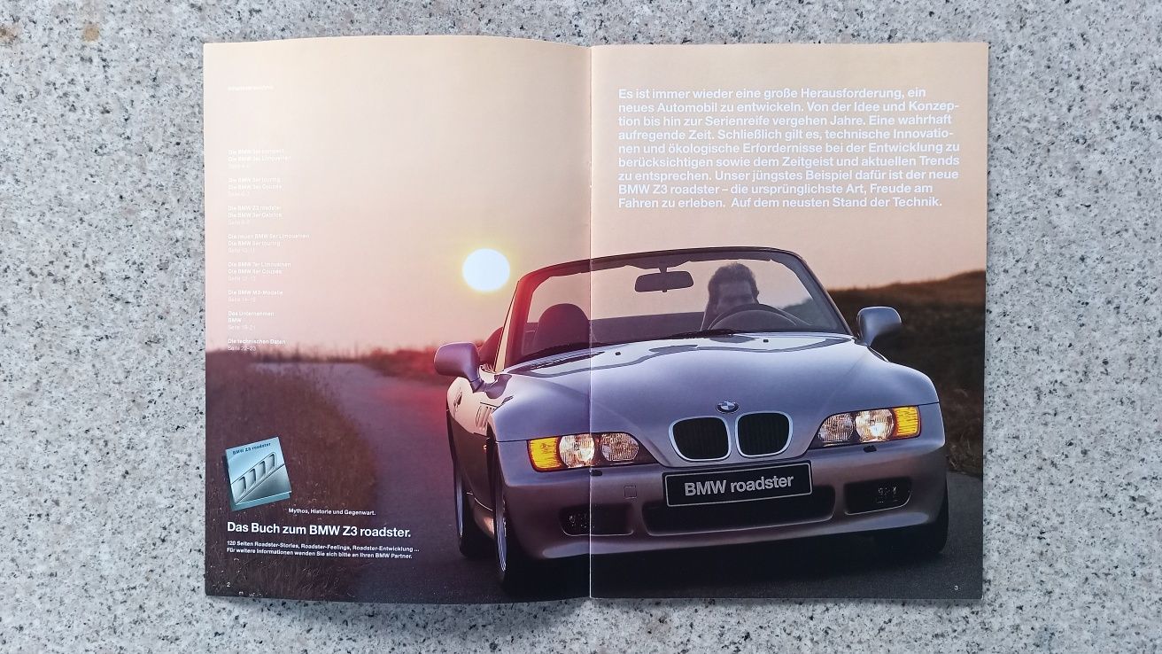 BMW 3 Z3 5 7 8 M3 Program paleta modeli 1996 Prospekt