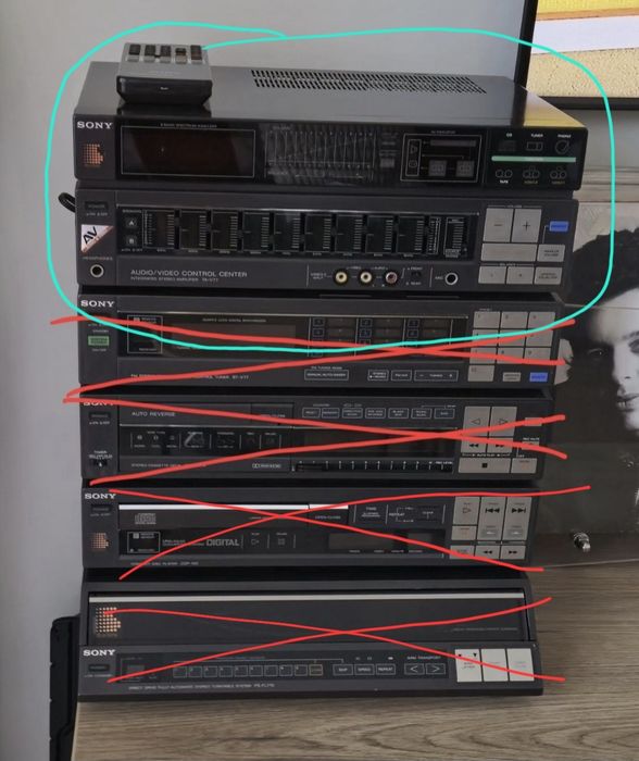 Wieza Sony v77 Wzmacniacz ta-v77 Pilot Rm-v77 i kable