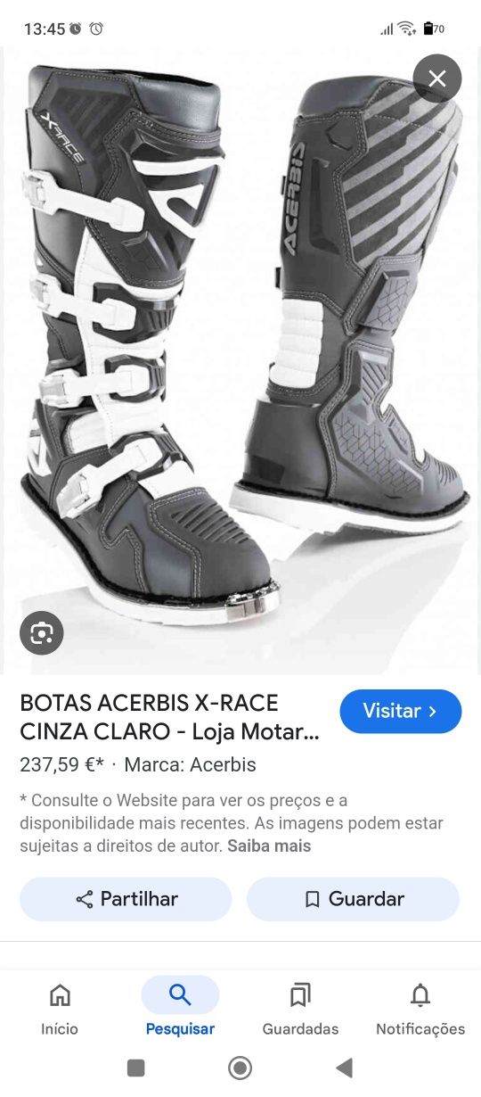 Botas acerbis x-race N44