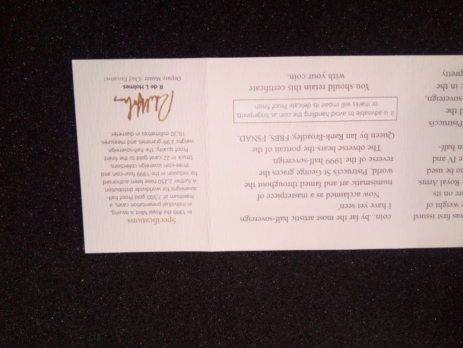 Meia libra esterlina em ouro Proof