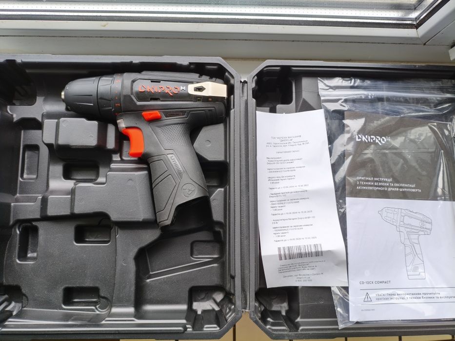 Акумуляторний шуруповерт Dnipro-M CD-12CX Compact. Кейс+тушка гарантія