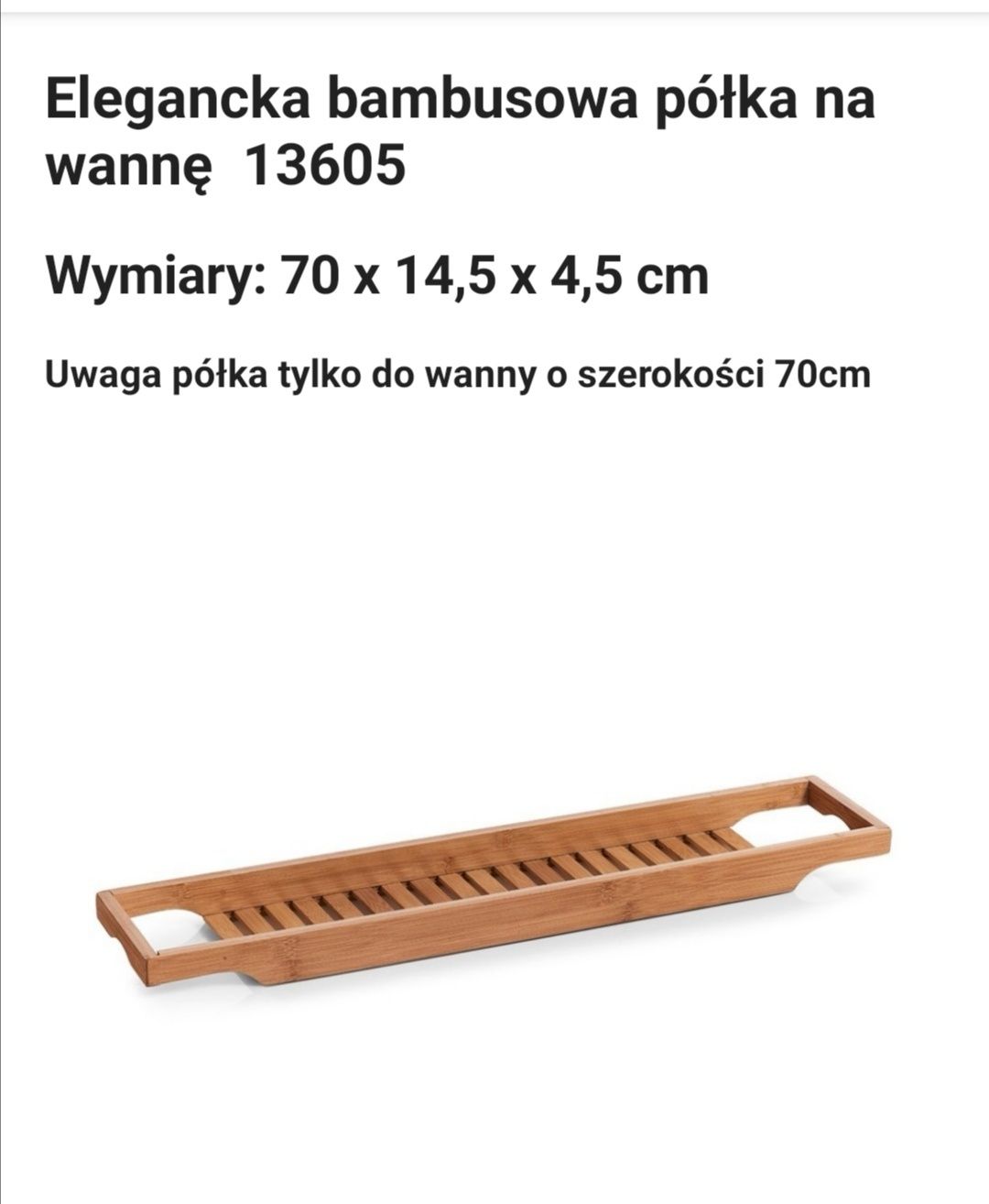 Bambusowa półka na wannę