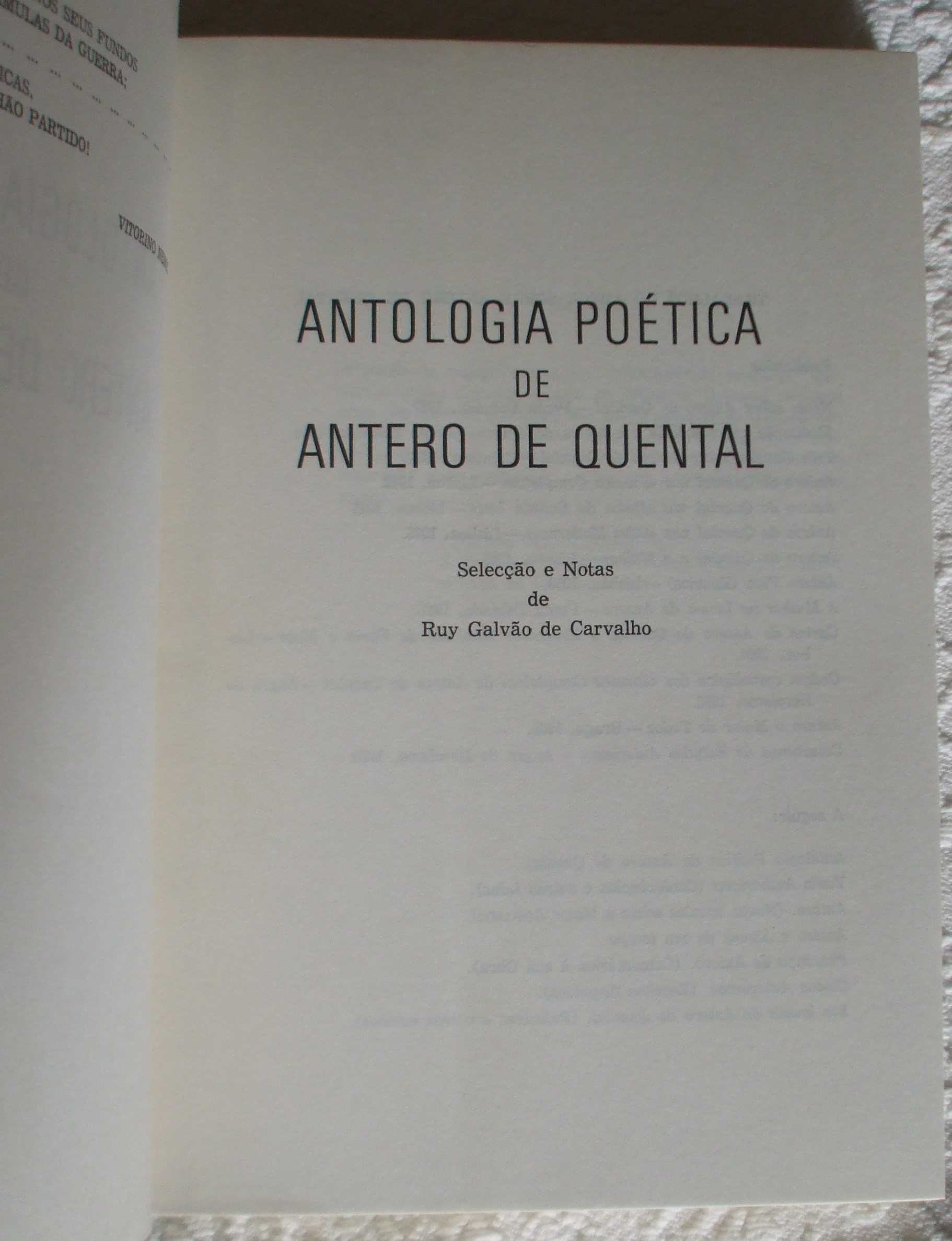 Antologia poética de Antero de Quental, Ruy Galvão de Carvalho