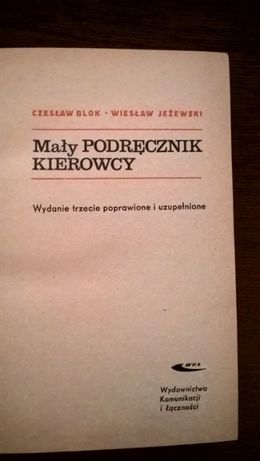 Mały podręcznik kierowcy Blok Jeżewski 1967 sprzedam