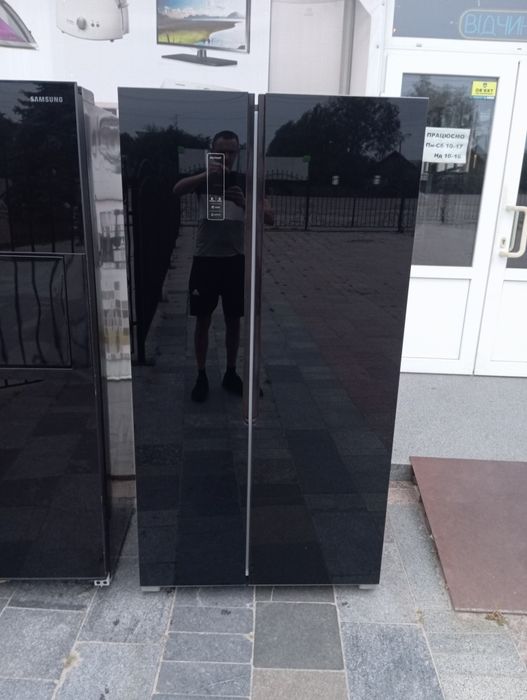 Холодильник Sharp Side-by-side ЧЁРНОЕ СТЕКЛО из Германии Гарантия