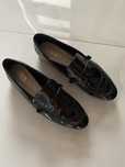 Mokasyny lordsy loafersy Zara czarne lakierowane 39 40