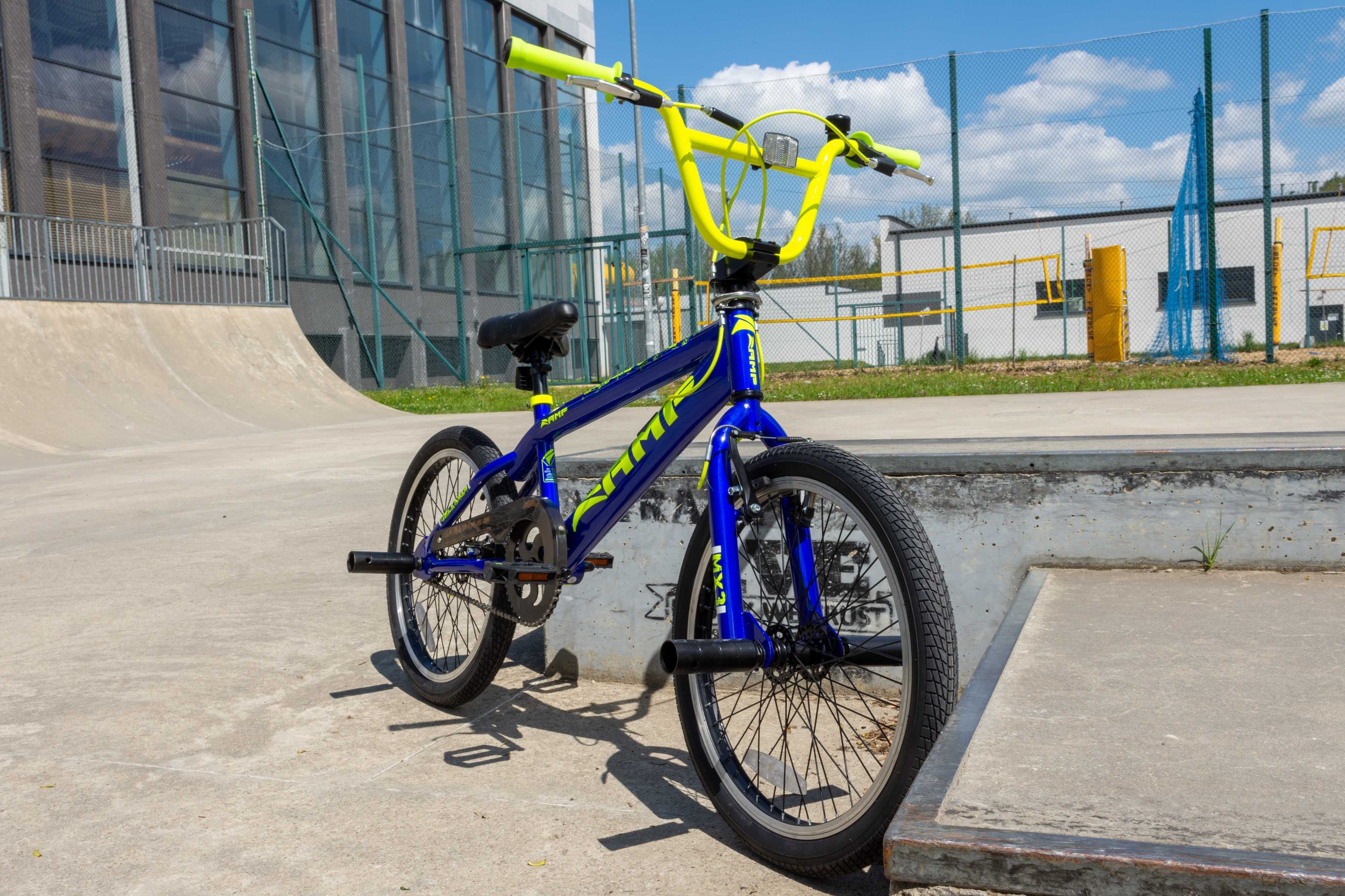 Rower BMX 20" AMP Wyczynowy Młodzieżowy Pegi x4 Rotor Kierownica 360