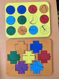 головоломка деревянная для детей крестики и круги развивающая