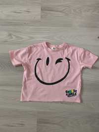 H&M koszulka z krótkim  rękawem różowa stan bdb 98 / 104