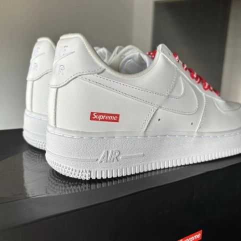 AF1\Powietrze*airDamskieNikeForce1SupremeWhite UnisexTrampki Rozm.45