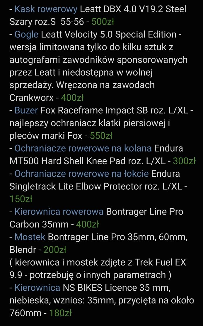Kask gogle Leatt fullface zbroja Fox 3DO kierownica + mostek Endura