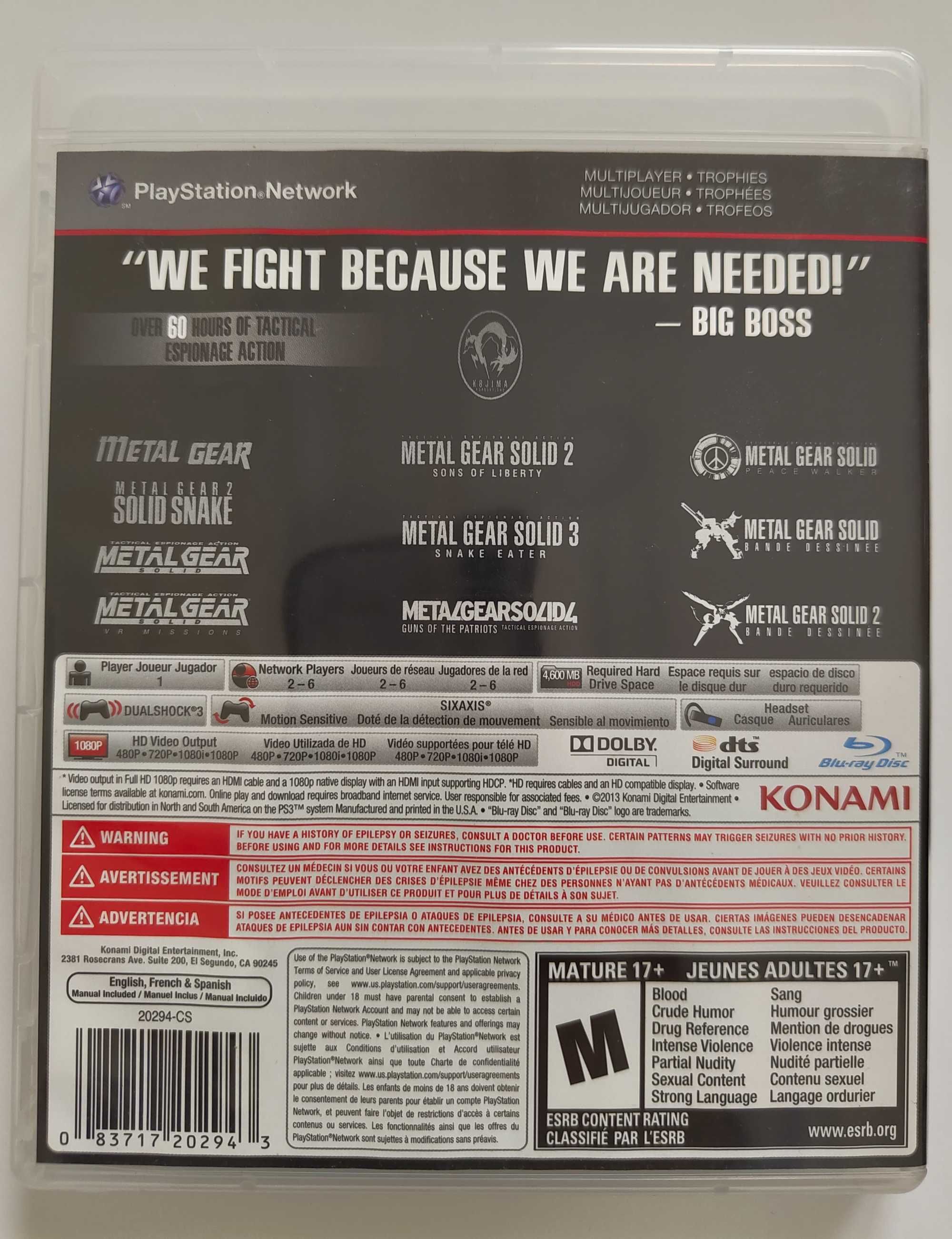 Metal Gear Solid Legacy Collection PS3