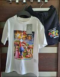 Nowy komplet letni t-shirt spodenki h&m 128 Super Mario Bros Film