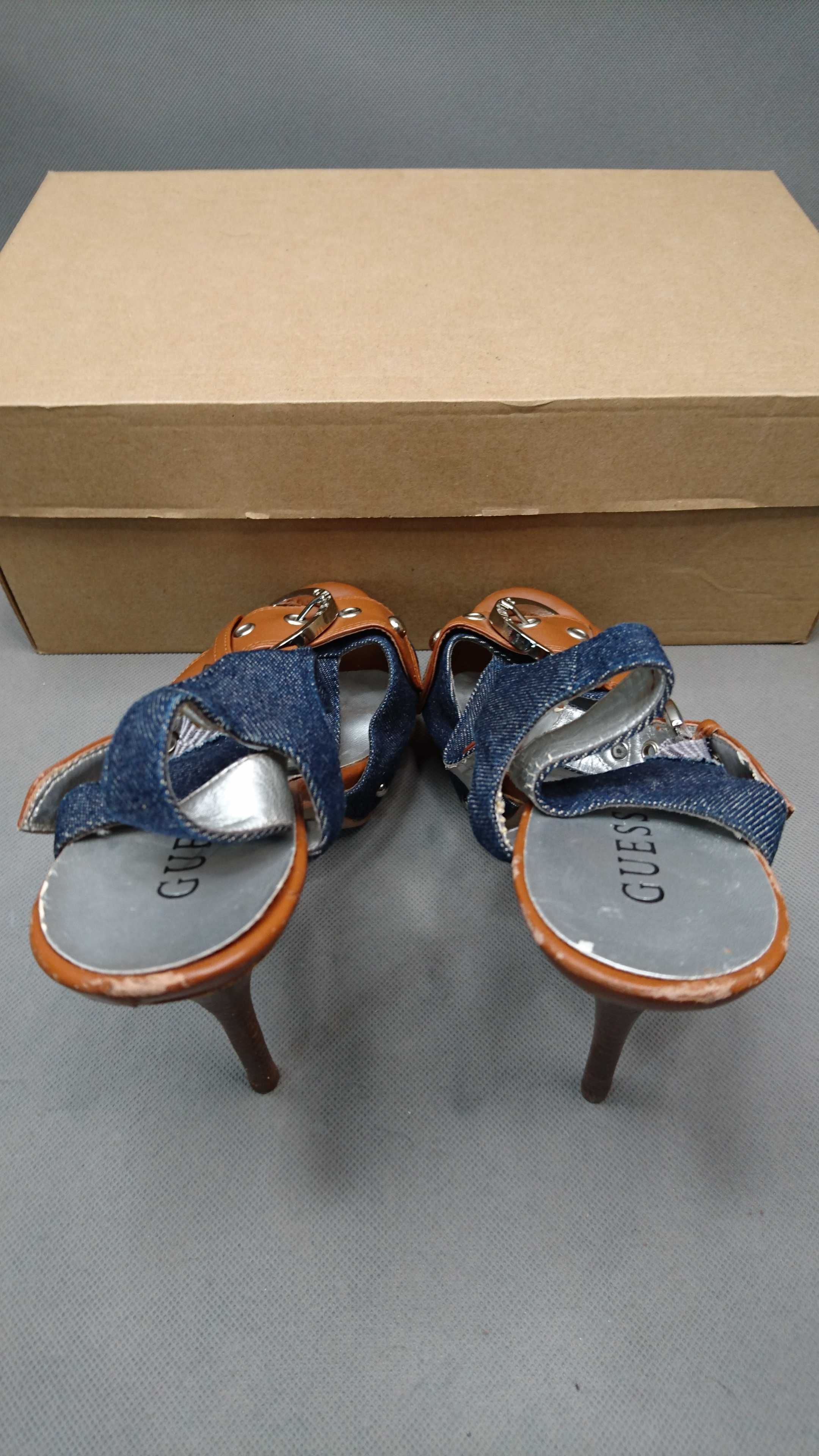 Buty Guess Szpilki Wysokie Sandały Jeans R.40