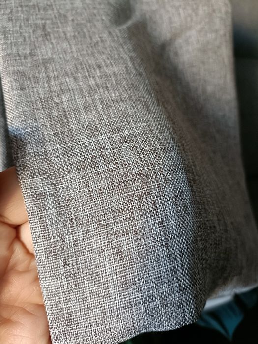 Szare strukturalne zasłony na przelotkach 2 sztuki 140/250