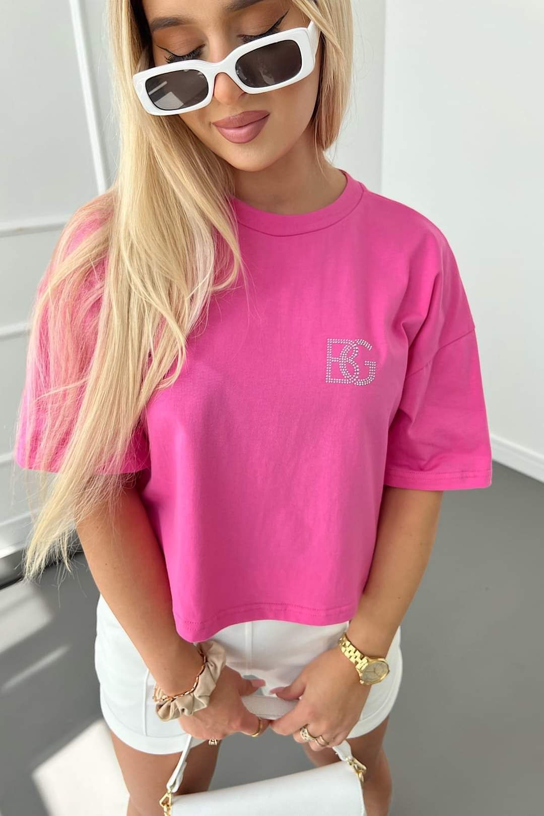 T-shirt różowy BG