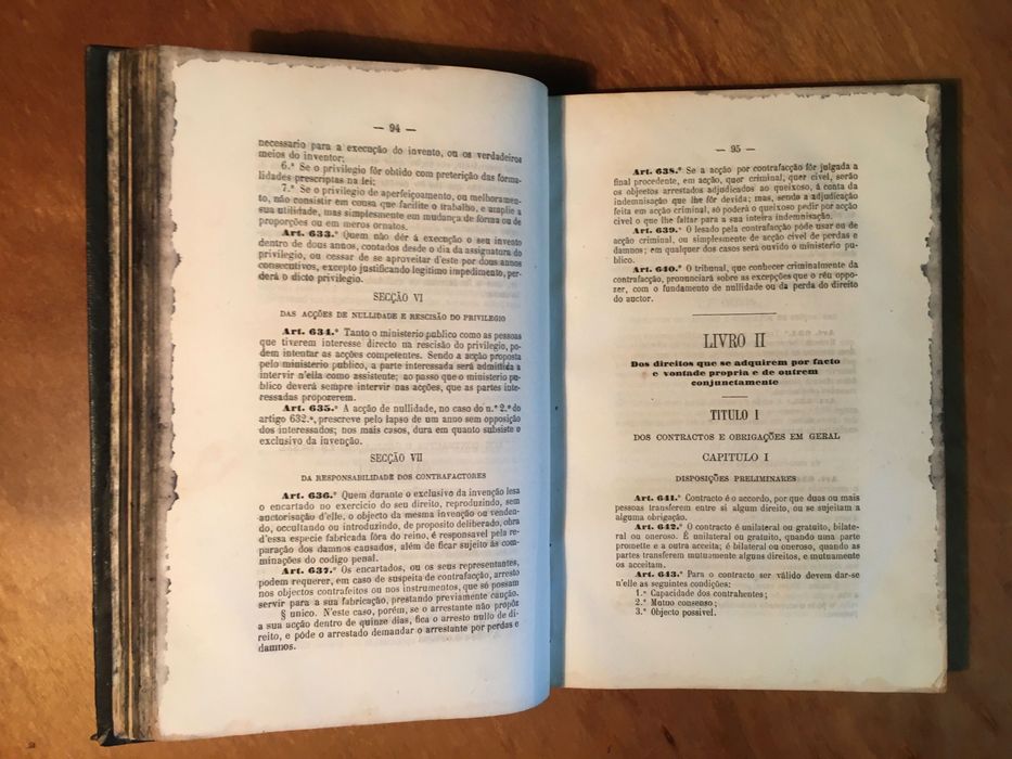 CÓDIGO CIVIL PORTUGEZ 1874 - Porto - rept. alphabetico - regulamentos