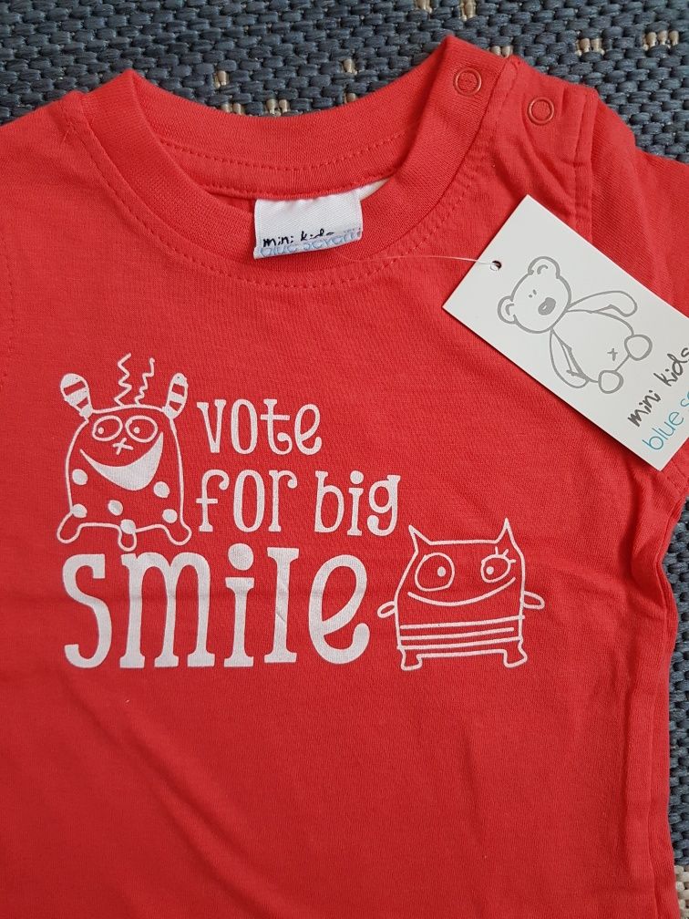 T-shirt koszulka chłopięca niemowlęca Blue seven nowa z metką 62