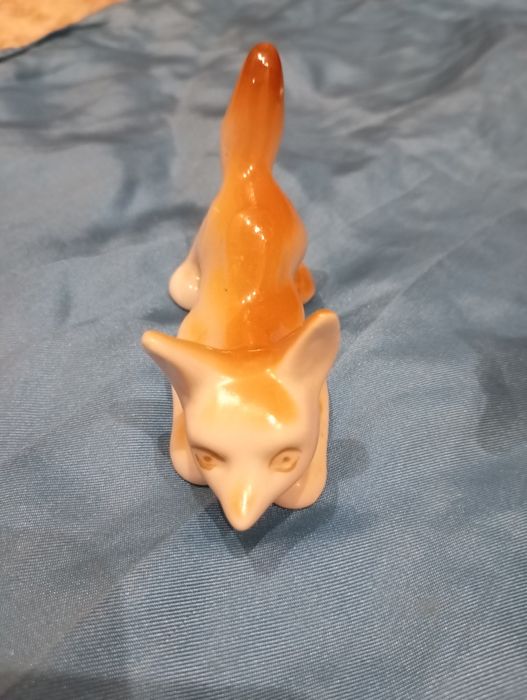 Статуетка порцелянова, Лисиця і лисиня, фарфорова, вінтаж!