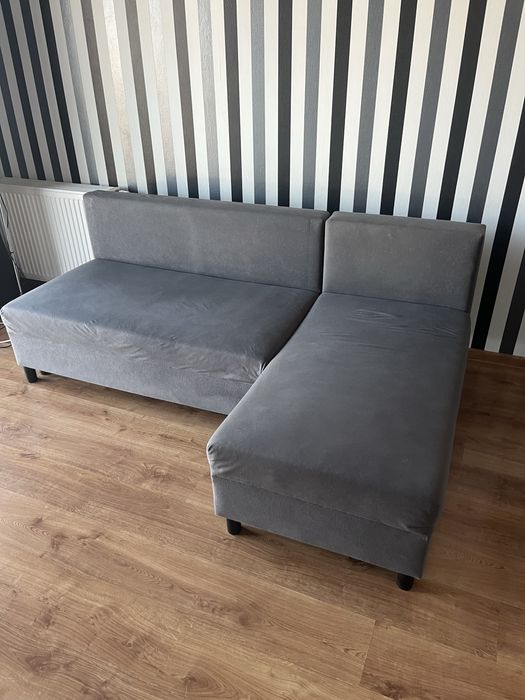 Kanapa 3 osobowa rozkładana z pojemnikiem na pościel szara ikea