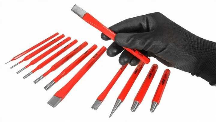 Wybijaki punktaki zestaw dłuto metal przecinaków DŁUTO METAL 12EL