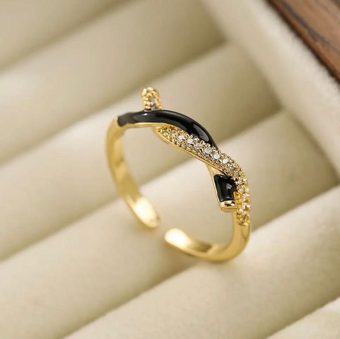 Anel ajustável esmalte com banho ouro 18K, 10 milésimos,  várias cores