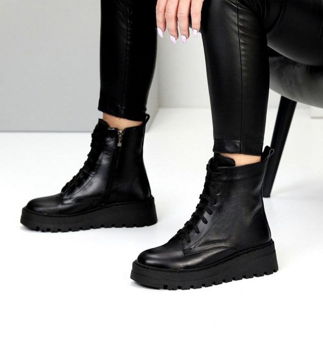 Жіночі шкіряні зимові черевики