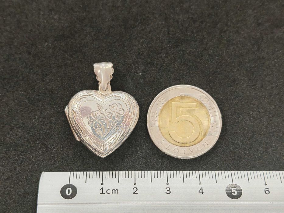 Srebrna zawieszka Sekretnik Serce p925 5,5g 3,2x2,3cm