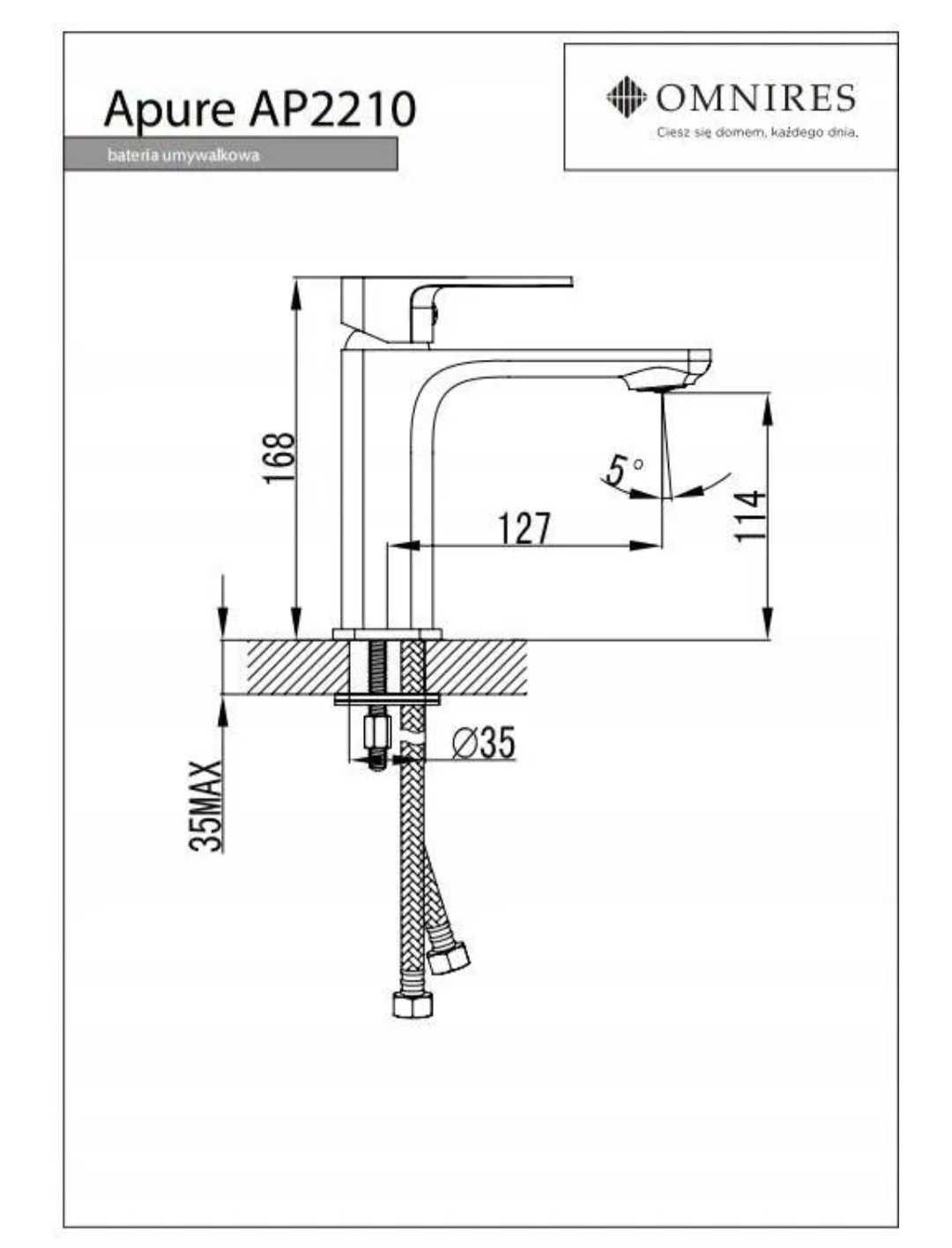 Bateria umywalkowa omnires apure AP2210