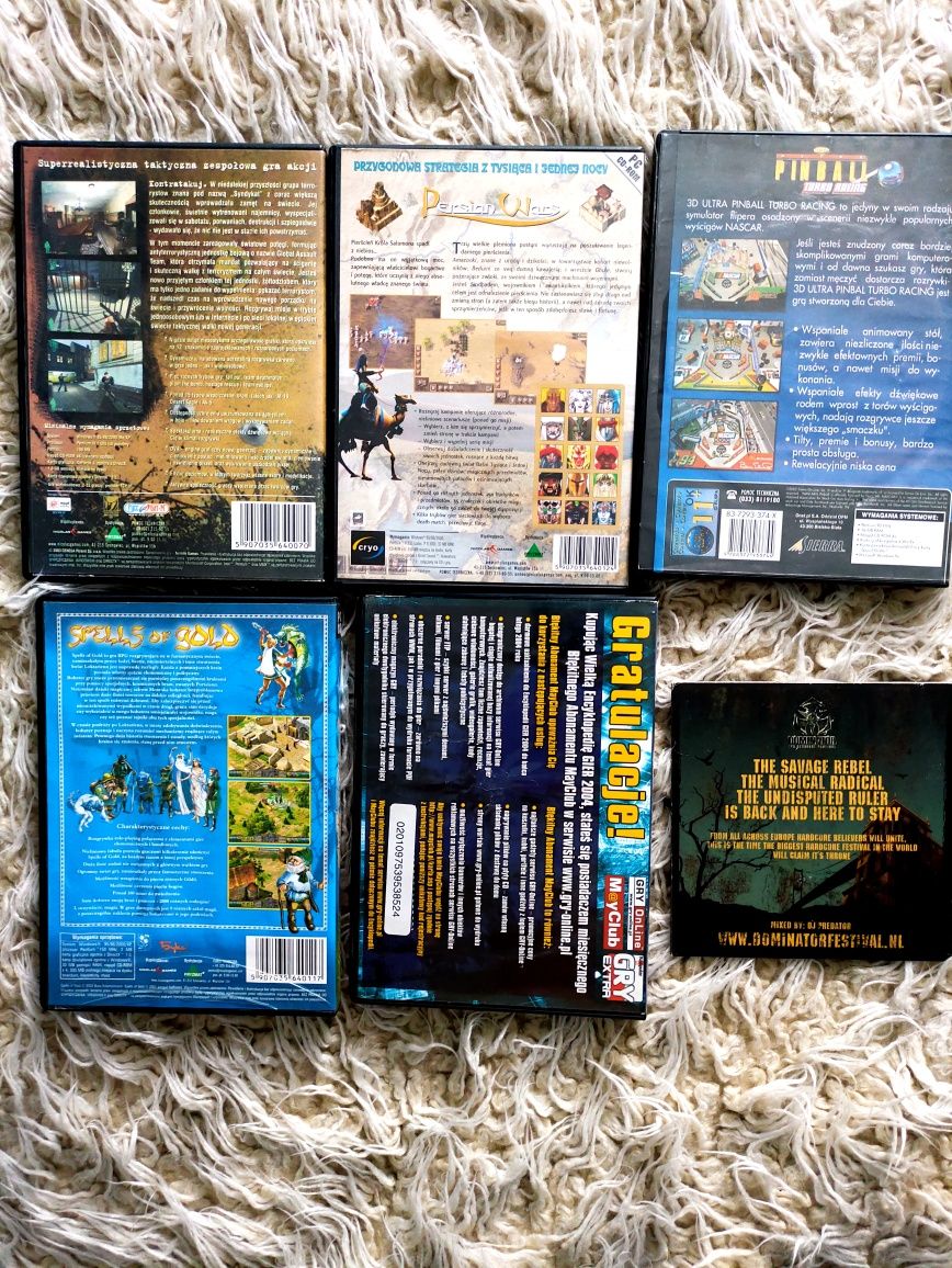 Gry CD-ROM Pinball, Persian, Spells, encyklopedia gier 2004 etc