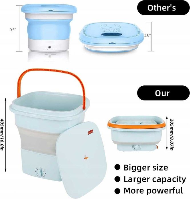 CEIEVER Przenośna pralka składana 12l z ultradźwiękami i sterylizac UV