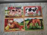 4 puzzles de madeira