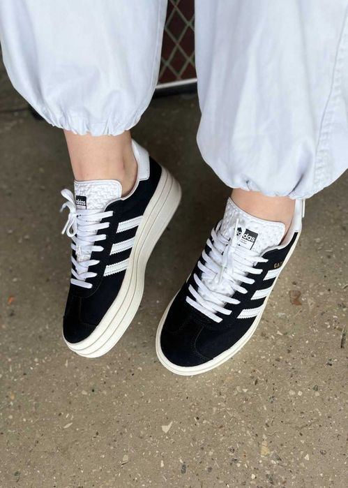 Кросівки Adidas Gazelle Bold Platform Black/White premium