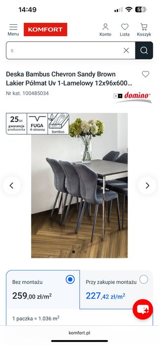 Mam do sprzedania podłogę bambusowa 7.2m2